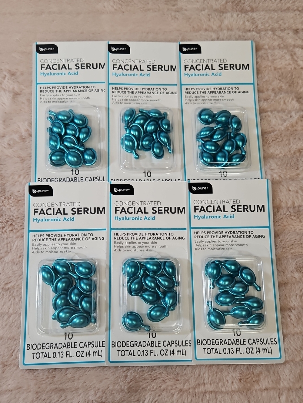 b•pure CONCENTRATED FACIAL SERUM Hyaluronic Acid 6-PACK 10-PC EACH